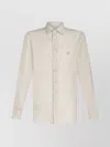 Etro Pegaso-embroidered Mélange-effect Shirt In Neutral