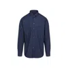 Etro Pegaso Embroidered Long-sleeved Shirt In Blue
