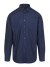 Etro Pegaso Embroidered Long-sleeved Shirt In Blue