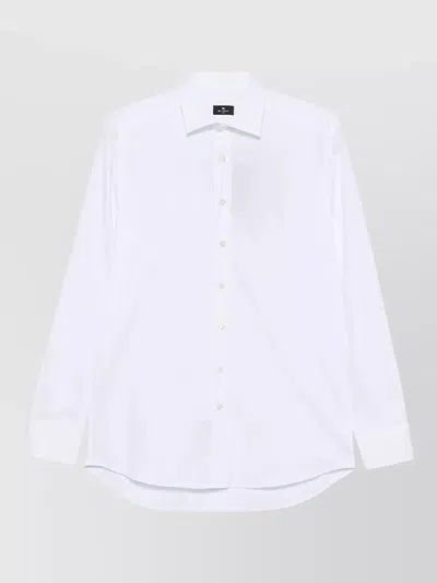 Etro Roma Logo Shirt Regular Fit Long Sleeves In White