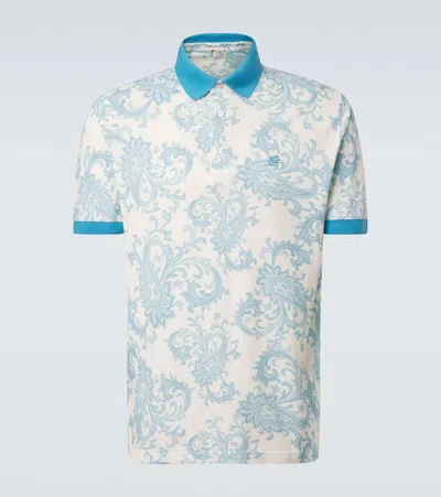 Etro Roma Paisley Cotton Polo Shirt In Multi