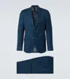 Etro Checked Wool Suit In Blue