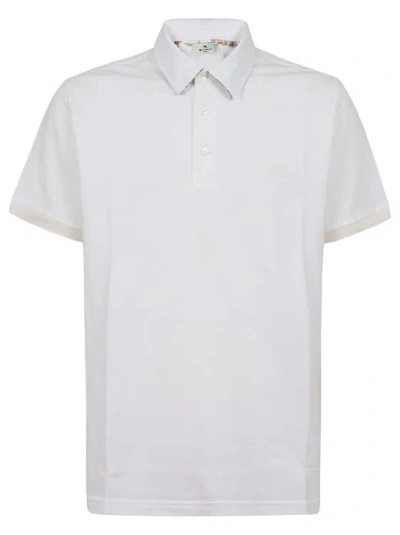 Etro Roma Polo Shirt In Cotton Piquet In White