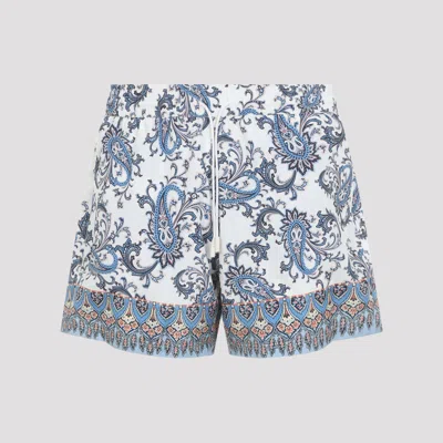 Etro Roma Polyester Swim Shorts In Blue