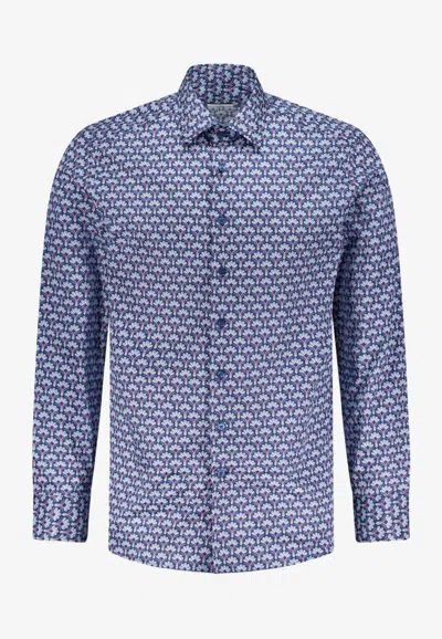Etro Roma Printed Shirt In Blue