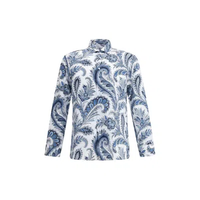 Etro Floral Paisley Button-up Shirt In Blue