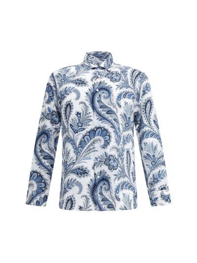 Etro Floral Paisley Button-up Shirt In Blue