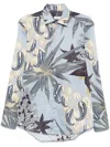 Etro 'floral Print Button-down Collar Shirt' In Blue