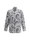 Etro Floral Paisley Button-up Shirt In Gray