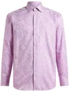 Etro , Roma Cotton Shirt, Man, Purple, Size 45 In Purple