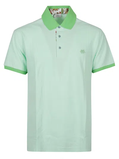 Etro Roma Short Sleeve Polo Shirt In Verde Chiaro