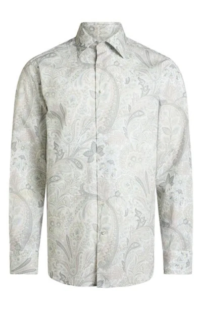 Etro Roma Stretch Cotton Dress Shirt In Neutral