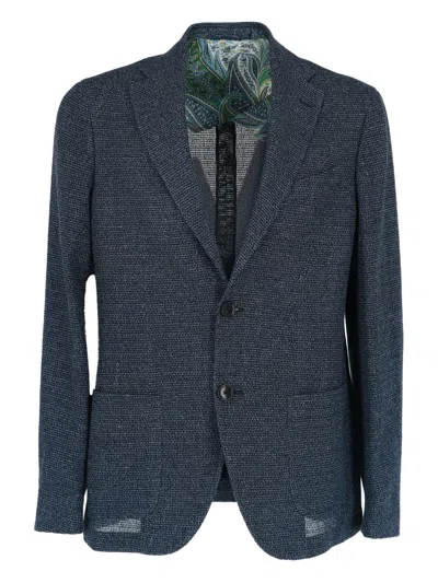 Etro Roma Two-button Blazer In Blue