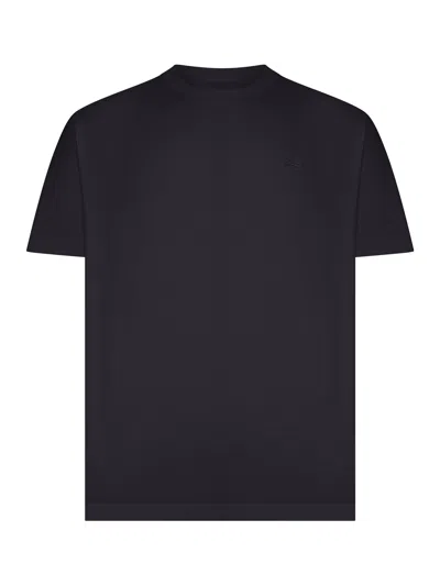 Etro Rome Cotton T-shirt With Embroidered Logo In Black