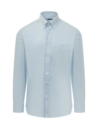 Etro Rome Logo Button-down Shirt In Blue