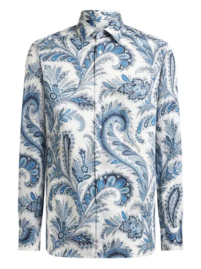 Etro Floral Paisley Button-up Shirt In Blue