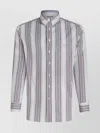 Etro Classic Striped Button-down Shirt In Gray