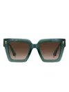 Etro Rose-embellished Square-frame Sunglasses In Green