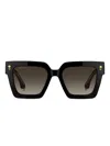Etro Rose-embellished Square Sunglasses In Black
