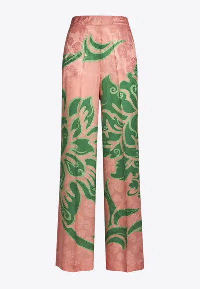 ETRO ROSE PRINT STRAIGHT-LEG PANTS