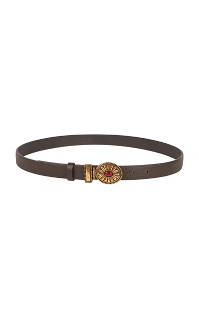 Etro Rossette Leather Belt In Black