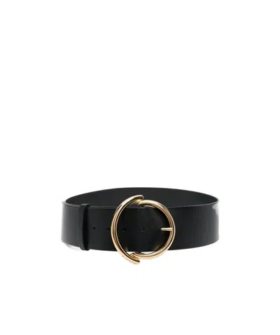 Etro Round-buckle Leather Belt In Black