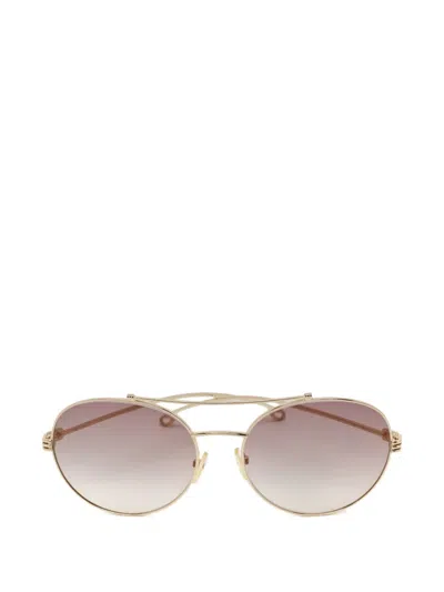 Pre-owned Etro Round-frame Sunglasses In Yellow