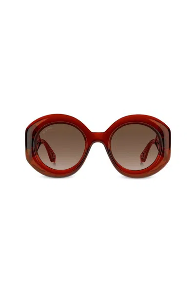 Etro Round Frame Sunglasses In Red