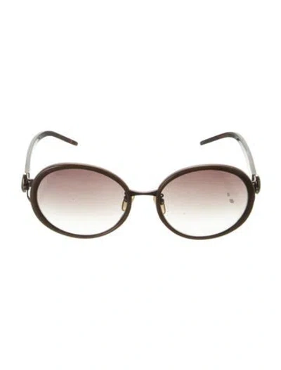 Pre-owned Etro Round Gradient Sunglasses In Brown