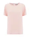Etro Round-neck Silk T-shirt In Pink