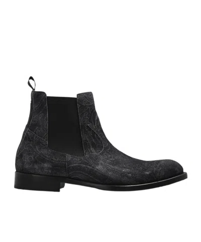 Etro Round-toe Boots In Black