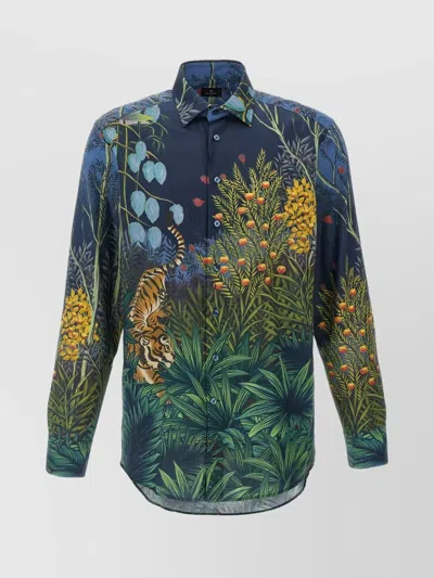 Etro Printed Cotton Shirt In Multicolor