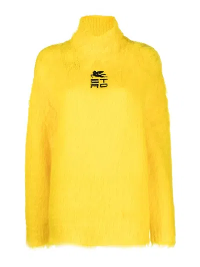 Etro Rowdy Turtleneck Sweater In Yellow