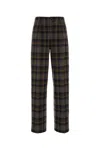 Etro Grey Check-pattern Stretch Wool Trousers In Multi