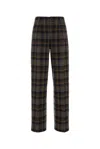 Etro Grey Check-pattern Stretch Wool Trousers In Animal Print