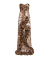 Etro Ruched-detailing Printed Silk Maxi Dress In Brown