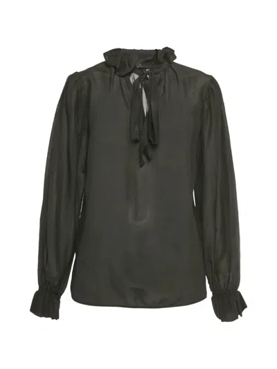 Pre-owned Etro Ruffle Blouse In Black