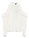 Etro Silk Top With Open Shoulders And Ruffles In White