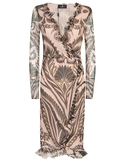 Etro Ruffle Trimmed All-over Printed Dress In Fantasia