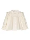 Etro Ruffled Band-collar Blouse In Neutral