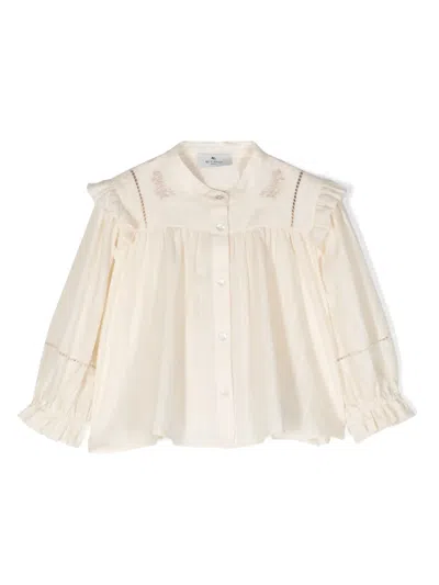 ETRO RUFFLED BAND-COLLAR BLOUSE