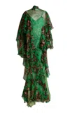 Etro Ruffled Chiffon Dress In Multi