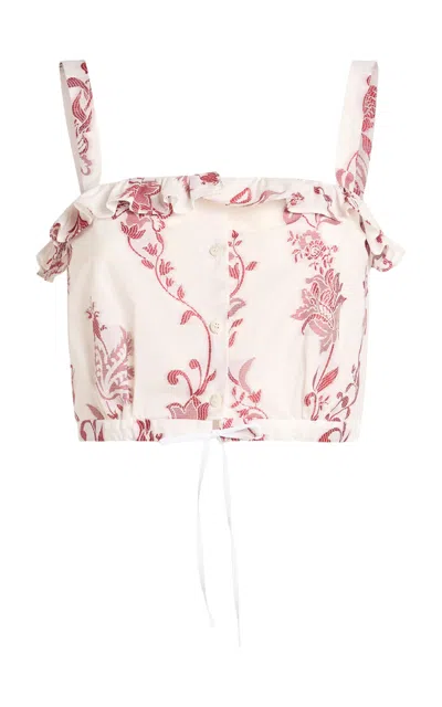 Etro Ruffled Cotton-blend Crop Top