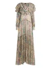 Etro Ruffled-detail Paisley-print Silk Maxi Dress In Neutral