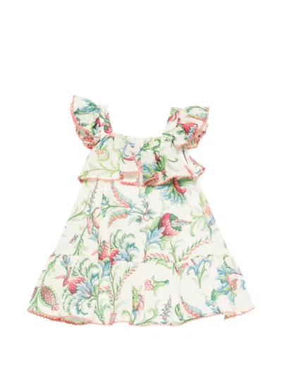 Etro Babies' Ruffled Floral Dress In White