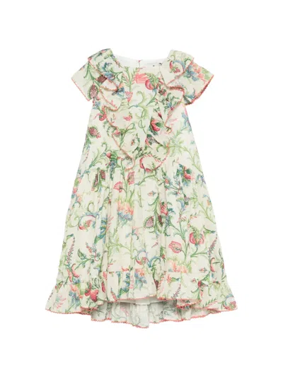 Etro Kids' Ruffled Floral Print Dress In Multi