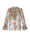 Etro Ruffled Floral-print Silk-crepon Blouse In Multicolor