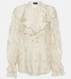 Etro Ruffled Floral Silk-crepon Blouse In Multicoloured