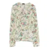 Etro Ruffled Floral Top In Multi