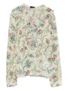 Etro Ruffled Floral Top In Neutral